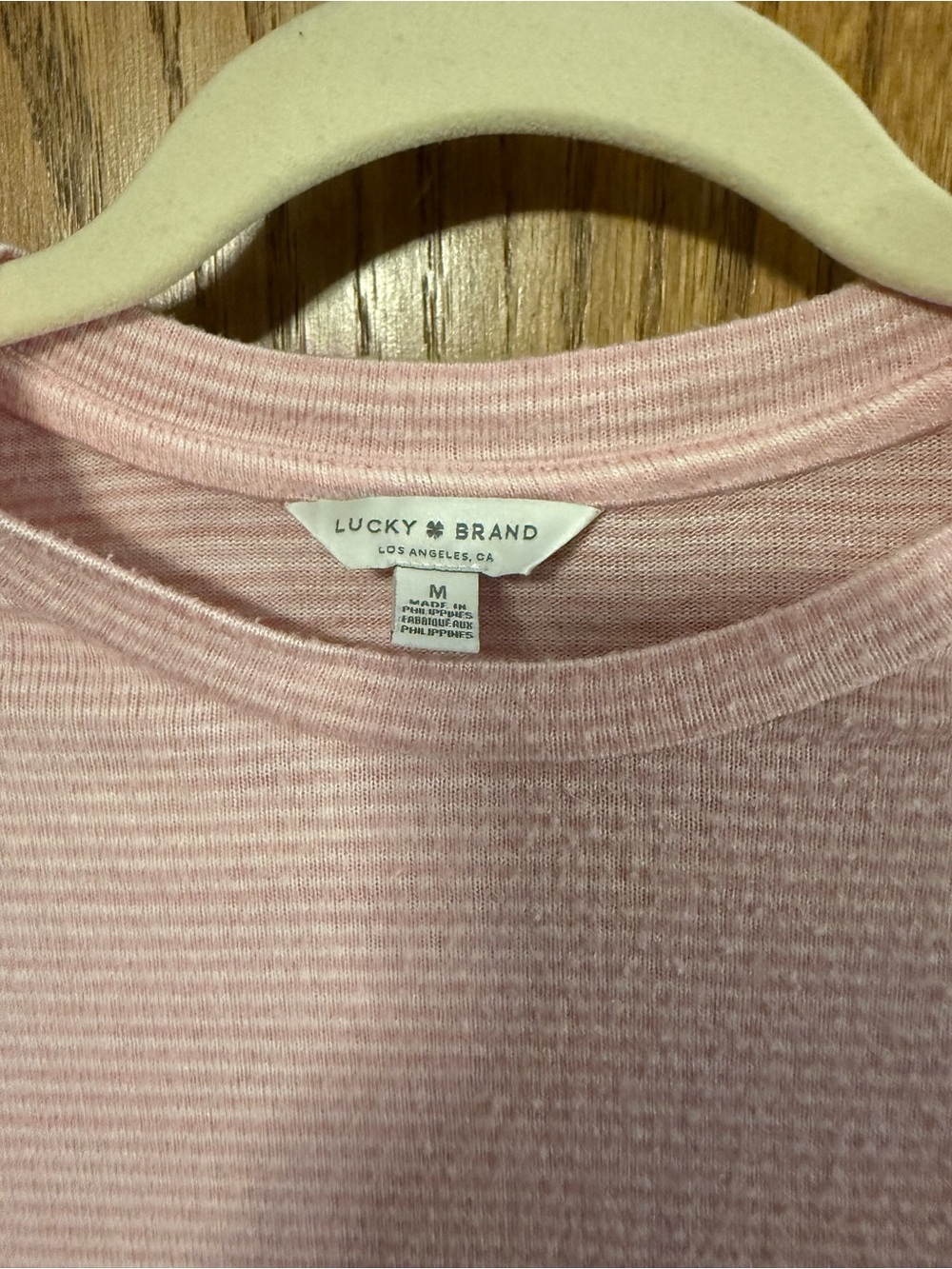 Lucky Brand Girls Light Pink Long Sleeve Crew Top